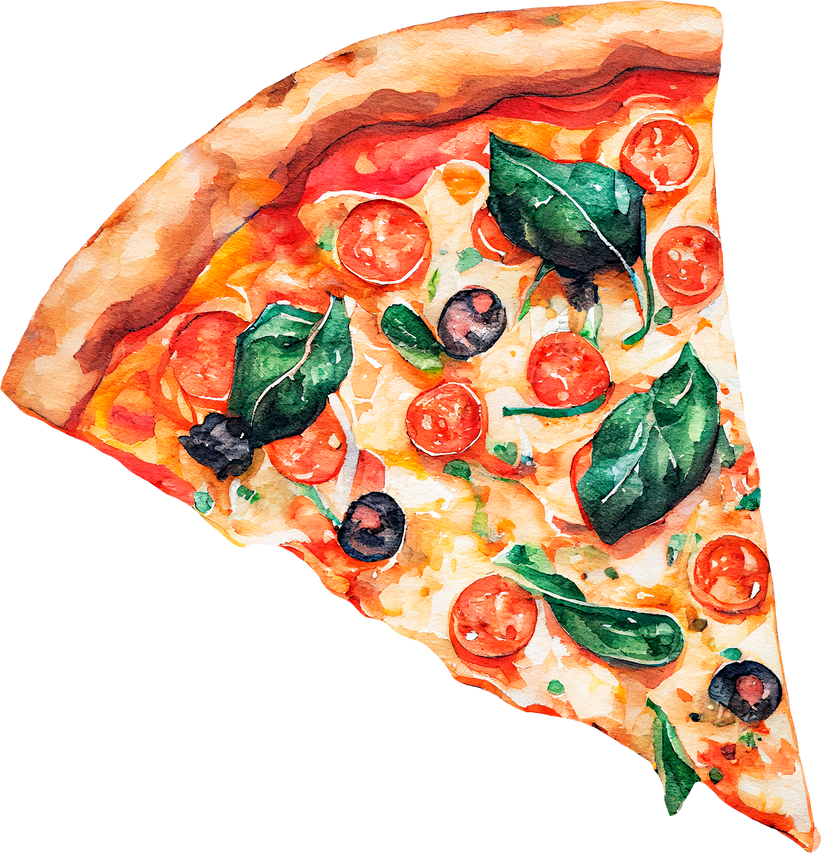 Watercolor Pizza Clipart